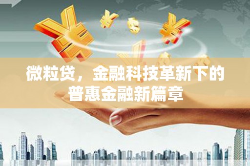 三穗微粒贷，金融科技革新下的普惠金融新篇章