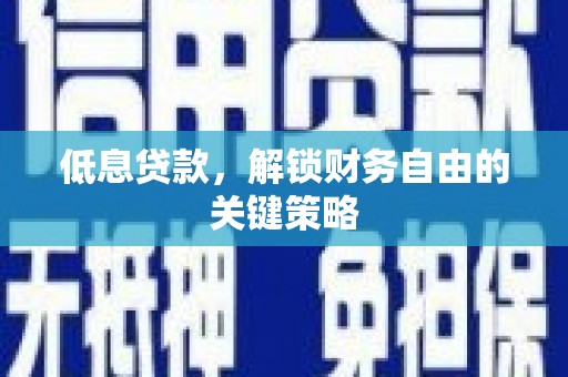 三穗低息贷款，解锁财务自由的关键策略