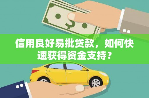 三穗信用良好易批贷款，如何快速获得资金支持？