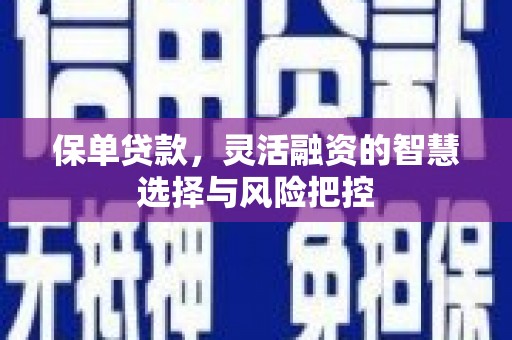 三穗保单贷款，灵活融资的智慧选择与风险把控