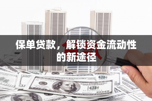 三穗保单贷款，解锁资金流动性的新途径