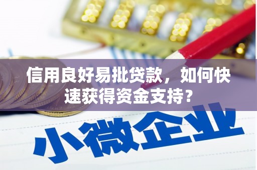 三穗信用良好易批贷款，如何快速获得资金支持？