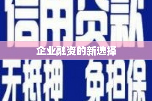 三穗企业融资的新选择