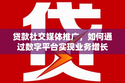 三穗贷款社交媒体推广，如何通过数字平台实现业务增长