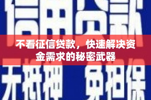 三穗不看征信贷款，快速解决资金需求的秘密武器