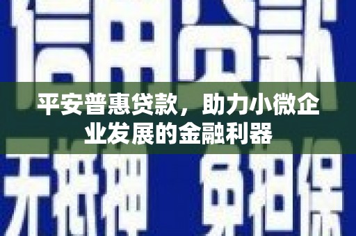 三穗平安普惠贷款，助力小微企业发展的金融利器