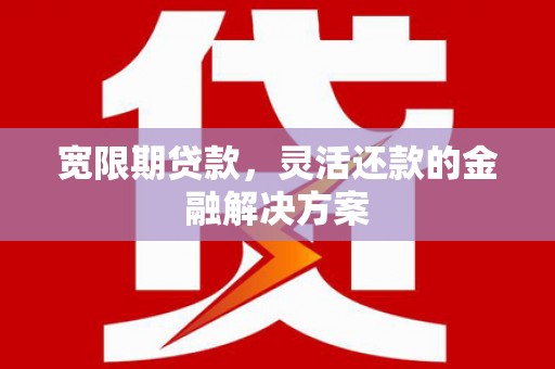 三穗宽限期贷款，灵活还款的金融解决方案