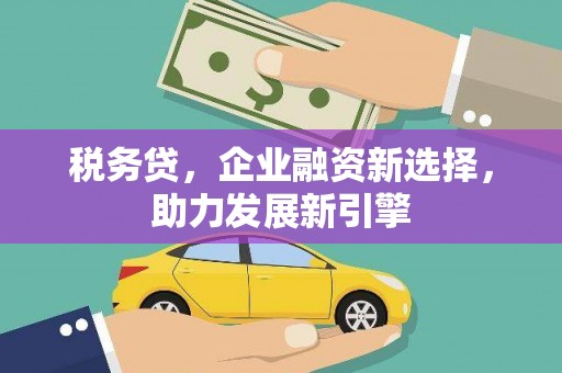 三穗税务贷，企业融资新选择，助力发展新引擎